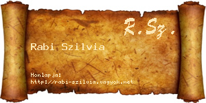 Rabi Szilvia névjegykártya